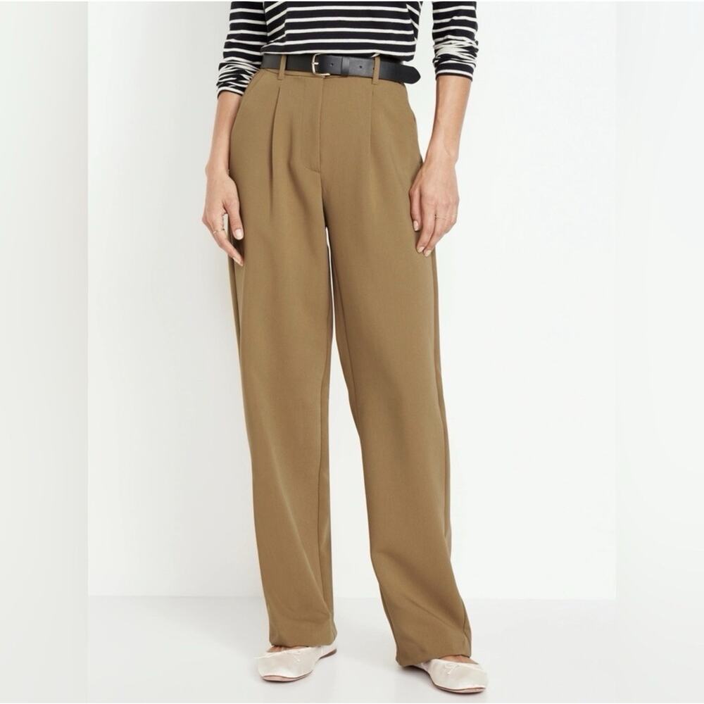 Old Navy Taylor Extra High Rise Wide Leg Trouser Clifftop Brown Career Womens 2x